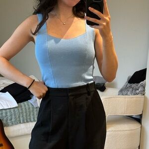 Abercrombie and Fitch Blue Knit Cropped Tank